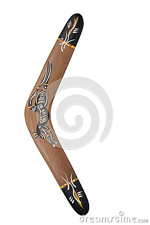 Australia : Australian Boomerang isolated on white background Stock Photo