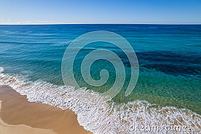 Boomerang Beach Aerial Morning Seascape Stock Photo