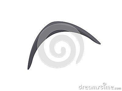 Boomerang black. Australian aboriginal curved weapons Vector Illustration