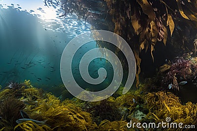 booming kelp forest with hundreds of species, including fish, crustaceans and echinoderms Stock Photo