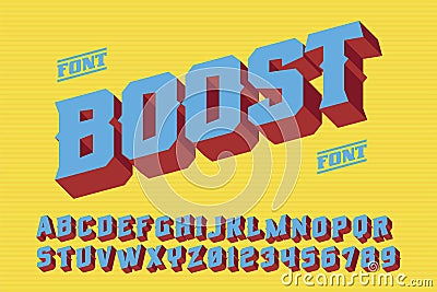 Boost 3D vintage letters Vector Illustration
