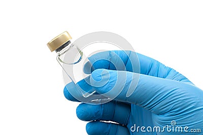 Boost the immune system with immunization against influenza, flu shot vaccine or dose of insulin conceptual idea with doctor hand Stock Photo