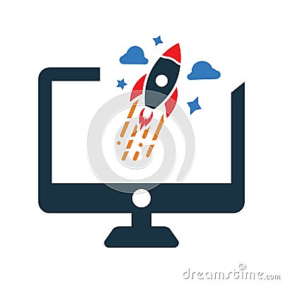 Boost, launch, missile icon. Editable vector graphics Stock Photo