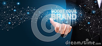 Boost Your Brand in the hand of business. Boost Your Brand concept Stock Photo