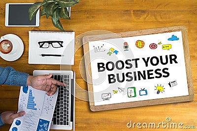 BOOST YOUR BUSINESS Stock Photo