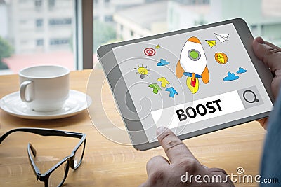 BOOST YOUR BUSINESS Stock Photo