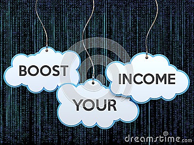 Boost your income on cloud banner Stock Photo