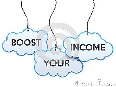 Boost your income on cloud banner Stock Photo