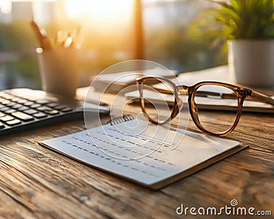 Efficient Workspace Setup Planning Tools for Productivity, Organize Your Day with Stationery, Calendar, and Keyboard for Maximum Stock Photo