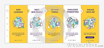 Boosting creative thinking tips onboarding vector template Vector Illustration