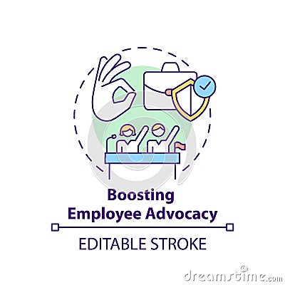 Boosting employee advocacy concept icon Vector Illustration