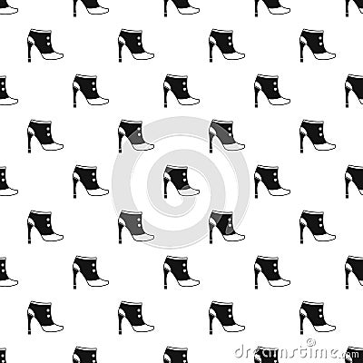 Boot with high heel pattern, simple style Vector Illustration