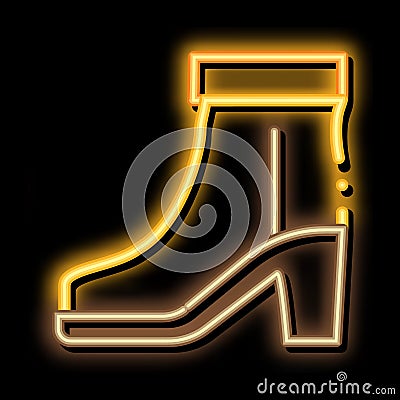 Boot Shoe neon glow icon illustration Vector Illustration