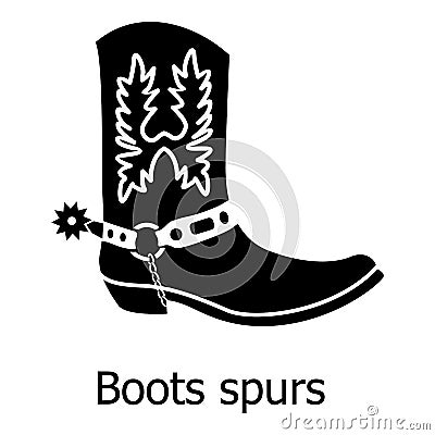 Boot spurs icon, simple black style Vector Illustration