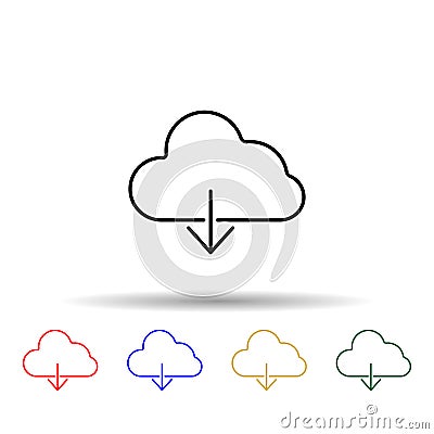 booting from the cloud multi color style icon. Simple thin line, outline vector of web icons for ui and ux, website or mobile Stock Photo