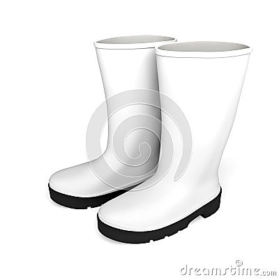 Boots gumboots rainboots waterproof shoes Stock Photo