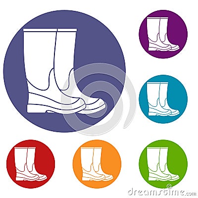 Boots icons set Vector Illustration