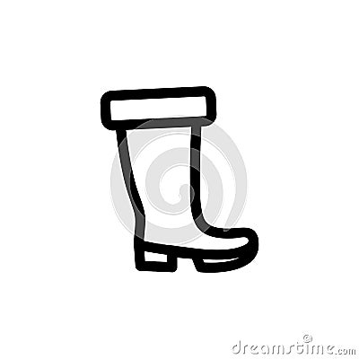 Boots rubber vector icon. Isolated contour symbol illustration Cartoon Illustration