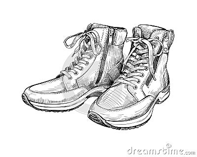 Boots shoes sketch Cartoon Illustration