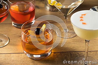 Boozy Classic Cocktail Assortment Stock Photo