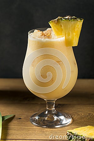 Boozy PIneapple Painkiller Cocktail Stock Photo