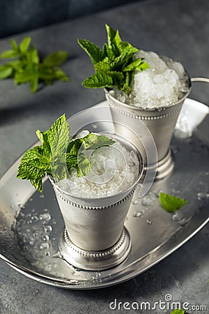 Boozy Refreshing Bourbon MInt Julep Stock Photo