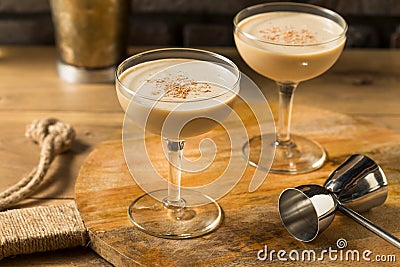 Boozy Refreshing Brandy Alexander Cocktail Stock Photo