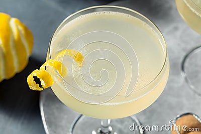 Boozy Refreshing French 75 Cocktail Stock Photo