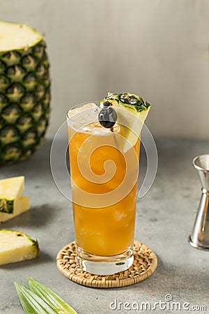 Boozy Refreshing Rum Bahama Mama Cocktail Stock Photo