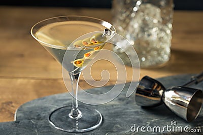 Boozy Traditional Dirty Martini Stock Photo