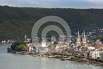 Boppard and river Rhine Stock Photo