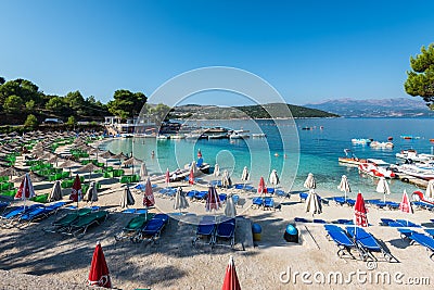 Bora Bora beach in Ksamil, Albania Editorial Stock Photo