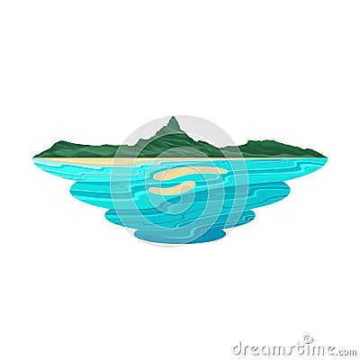 Bora Bora Island Beach and Lagoon Landscape Vector Illustration