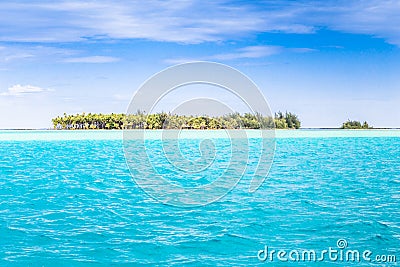 Bora Bora Island, French Polynesia. A true paradise with turquoise water. Destination sought by couples on honeymoon. Stock Photo