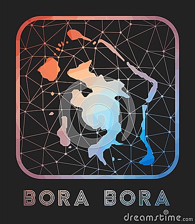 Bora Bora map design. Vector Illustration