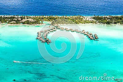 Bora Bora overwater-bungalows Stock Photo