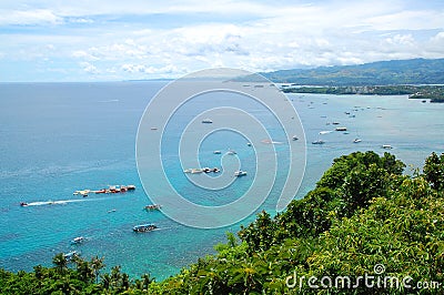 Boracay Island overview from Mount Luho view point in Aklan, Philippines Stock Photo