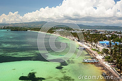 Panoramic view of Bulabog beach. Boracay Island. Aklan. Western Visayas. Philippines Stock Photo