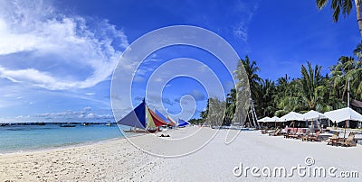 Boracay island white beach philippines Stock Photo