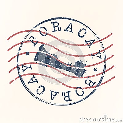 Boracay, Malay, Philippines Stamp Postal. Map Silhouette Seal. Passport Round Design. Vector Icon. Design Retro Travel. Vector Illustration