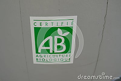 Bordeaux , Aquitaine / France - 07 30 2020 : ab agriculture biologique biological shop sign and text logo on french bio store Editorial Stock Photo