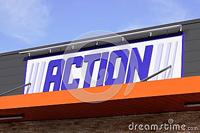 Bordeaux , Aquitaine / France - 11 07 2019 : Action store sign logo Dutch discount store-chain shop low budget superstore Editorial Stock Photo