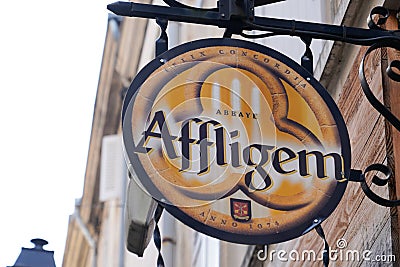 Bordeaux , Aquitaine / France - 01 15 2020 : Affligem sign logo restaurant Belgian beer bar pub shop Editorial Stock Photo