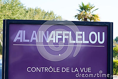 Bordeaux , Aquitaine / France - 08 04 2020 : alain afflelou logo and text sign of optic store of french Optician glasses Editorial Stock Photo