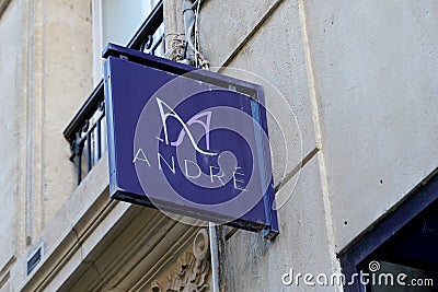 Andre logo and sign text of shoes store brand French apparel footwear retailer Editorial Stock Photo