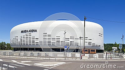 Bordeaux , Aquitaine / France - 07 07 2020 : ArkÃ©a Arena with logo sign of formerly Bordeaux MÃ©tropole Arena great performance Editorial Stock Photo