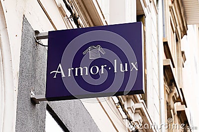 Bordeaux , Aquitaine / France - 02 21 2020 : Armor Lux sign logo brand on shop boutique fashion store concept marine sea ocean Editorial Stock Photo