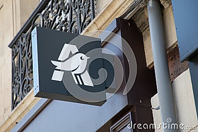 Auchan market logo brand facade and text sign wall of distribution French group of Editorial Stock Photo
