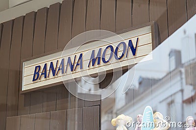 Bordeaux , Aquitaine / France - 08 16 2020 : Banana moon logo and text sign front of shop for beach and pool swimwear women Editorial Stock Photo