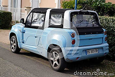 Bordeaux , Aquitaine / France - 01 15 2020 : Bluesummer EV Electric car Carsharing From BollorÃ© PSA Peugeot Citroen E-Mehari Editorial Stock Photo